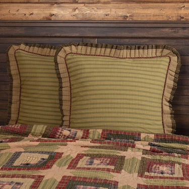 Tea Cabin Euro Sham Fabric Ruffled 26x26 VHC Brands - The Fox Decor